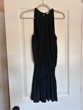 Ramy Brook Black Sleeveless Smocked Midi Dress, S